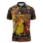 Personalized Australia and Papua New Guinea Together Zipper Polo Shirt Kangaroo Aboriginal Art and Bird-of-paradise Oro Tribal Motifs - Aussie Hoodie