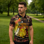 Personalized Australia and Papua New Guinea Together Zipper Polo Shirt Kangaroo Aboriginal Art and Bird-of-paradise Oro Tribal Motifs - Aussie Hoodie