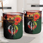 New Zealand and Australia ANZAC Day Laundry Basket Lest We Forget Indigenous and Maori Pattern