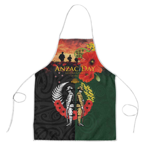 New Zealand and Australia ANZAC Day Apron Lest We Forget Indigenous and Maori Pattern