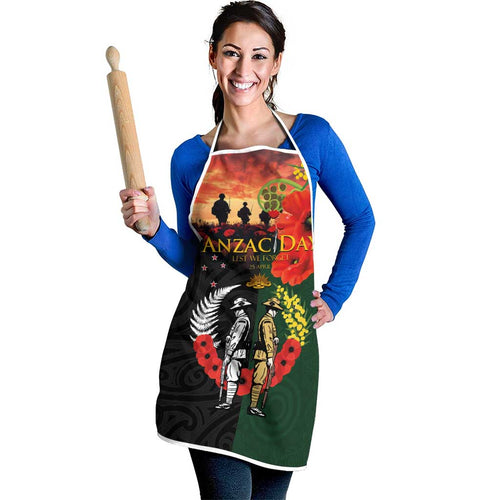 New Zealand and Australia ANZAC Day Apron Lest We Forget Indigenous and Maori Pattern