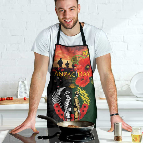 New Zealand and Australia ANZAC Day Apron Lest We Forget Indigenous and Maori Pattern