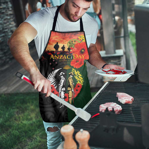 New Zealand and Australia ANZAC Day Apron Lest We Forget Indigenous and Maori Pattern