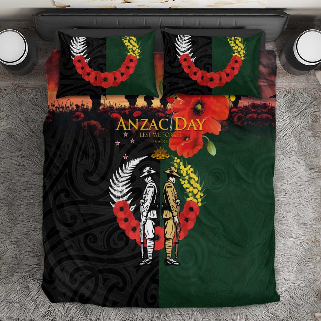 New Zealand and Australia ANZAC Day Bedding Set Lest We Forget Indigenous and Maori Pattern