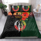 New Zealand and Australia ANZAC Day Bedding Set Lest We Forget Indigenous and Maori Pattern