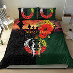 New Zealand and Australia ANZAC Day Bedding Set Lest We Forget Indigenous and Maori Pattern