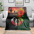 New Zealand and Australia ANZAC Day Blanket Lest We Forget Indigenous and Maori Pattern