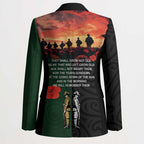 New Zealand and Australia ANZAC Day Blazer Lest We Forget Indigenous and Maori Pattern