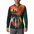 New Zealand and Australia ANZAC Day Button Sweatshirt Lest We Forget Indigenous and Maori Pattern