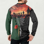 New Zealand and Australia ANZAC Day Button Sweatshirt Lest We Forget Indigenous and Maori Pattern