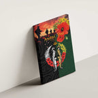 New Zealand and Australia ANZAC Day Canvas Wall Art Lest We Forget Indigenous and Maori Pattern