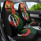 New Zealand and Australia ANZAC Day Car Seat Cover Lest We Forget Indigenous and Maori Pattern