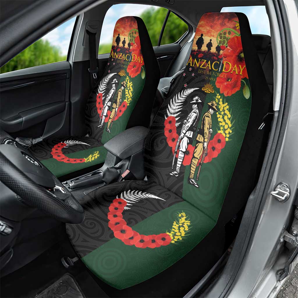 New Zealand and Australia ANZAC Day Car Seat Cover Lest We Forget Indigenous and Maori Pattern