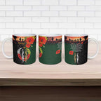 New Zealand and Australia ANZAC Day Ceramic Mug Lest We Forget Indigenous and Maori Pattern