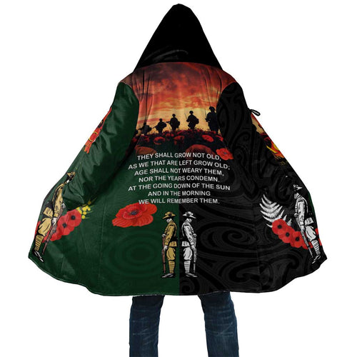 New Zealand and Australia ANZAC Day Cloak Lest We Forget Indigenous and Maori Pattern