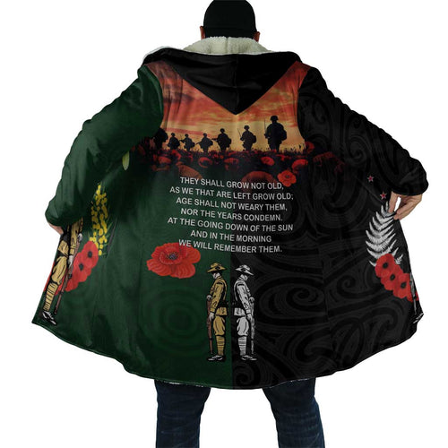 New Zealand and Australia ANZAC Day Cloak Lest We Forget Indigenous and Maori Pattern