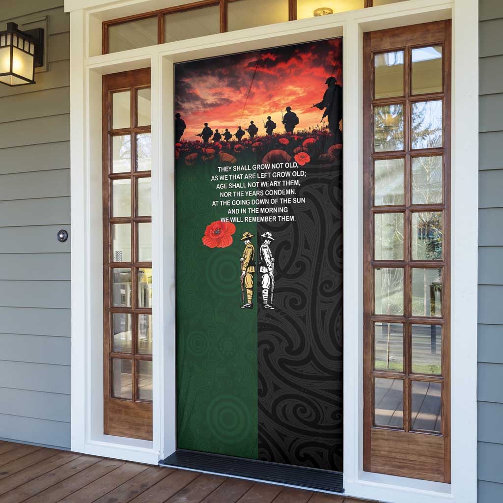 New Zealand and Australia ANZAC Day Door Cover Lest We Forget Indigenous and Maori Pattern