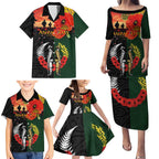 New Zealand and Australia ANZAC Day Family Matching Puletasi and Hawaiian Shirt Lest We Forget Indigenous and Maori Pattern