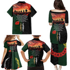 New Zealand and Australia ANZAC Day Family Matching Puletasi and Hawaiian Shirt Lest We Forget Indigenous and Maori Pattern