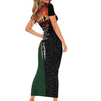 New Zealand and Australia ANZAC Day Family Matching Short Sleeve Bodycon Dress and Hawaiian Shirt Lest We Forget Indigenous and Maori Pattern
