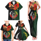 New Zealand and Australia ANZAC Day Family Matching Tank Maxi Dress and Hawaiian Shirt Lest We Forget Indigenous and Maori Pattern