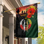 New Zealand and Australia ANZAC Day Garden Flag Lest We Forget Indigenous and Maori Pattern