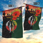 New Zealand and Australia ANZAC Day Garden Flag Lest We Forget Indigenous and Maori Pattern