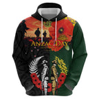 New Zealand and Australia ANZAC Day Hoodie Lest We Forget Indigenous and Maori Pattern
