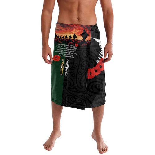New Zealand and Australia ANZAC Day Lavalava Lest We Forget Indigenous and Maori Pattern