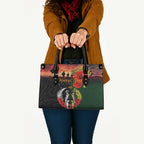 New Zealand and Australia ANZAC Day Leather Bag Lest We Forget Indigenous and Maori Pattern