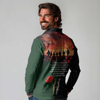 New Zealand and Australia ANZAC Day Long Sleeve Polo Shirt Lest We Forget Indigenous and Maori Pattern