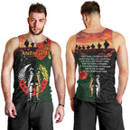 New Zealand and Australia ANZAC Day Men Tank Top Lest We Forget Indigenous and Maori Pattern