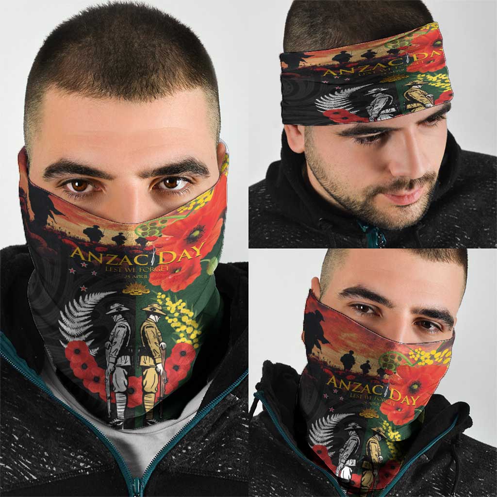 New Zealand and Australia ANZAC Day Neck Gaiter Lest We Forget Indigenous and Maori Pattern