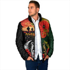 New Zealand and Australia ANZAC Day Padded Jacket Lest We Forget Indigenous and Maori Pattern
