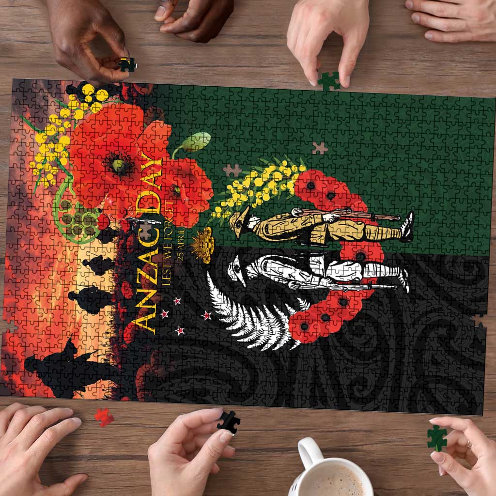New Zealand and Australia ANZAC Day Puzzle Lest We Forget Indigenous and Maori Pattern