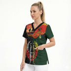 New Zealand and Australia ANZAC Day Scrub Top Lest We Forget Indigenous and Maori Pattern
