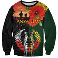 New Zealand and Australia ANZAC Day Sweatshirt Lest We Forget Indigenous and Maori Pattern