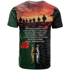 New Zealand and Australia ANZAC Day T Shirt Lest We Forget Indigenous and Maori Pattern