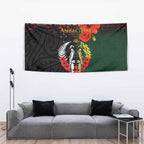 New Zealand and Australia ANZAC Day Tapestry Lest We Forget Indigenous and Maori Pattern