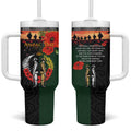 New Zealand and Australia ANZAC Day Tumbler With Handle Lest We Forget Indigenous and Maori Pattern