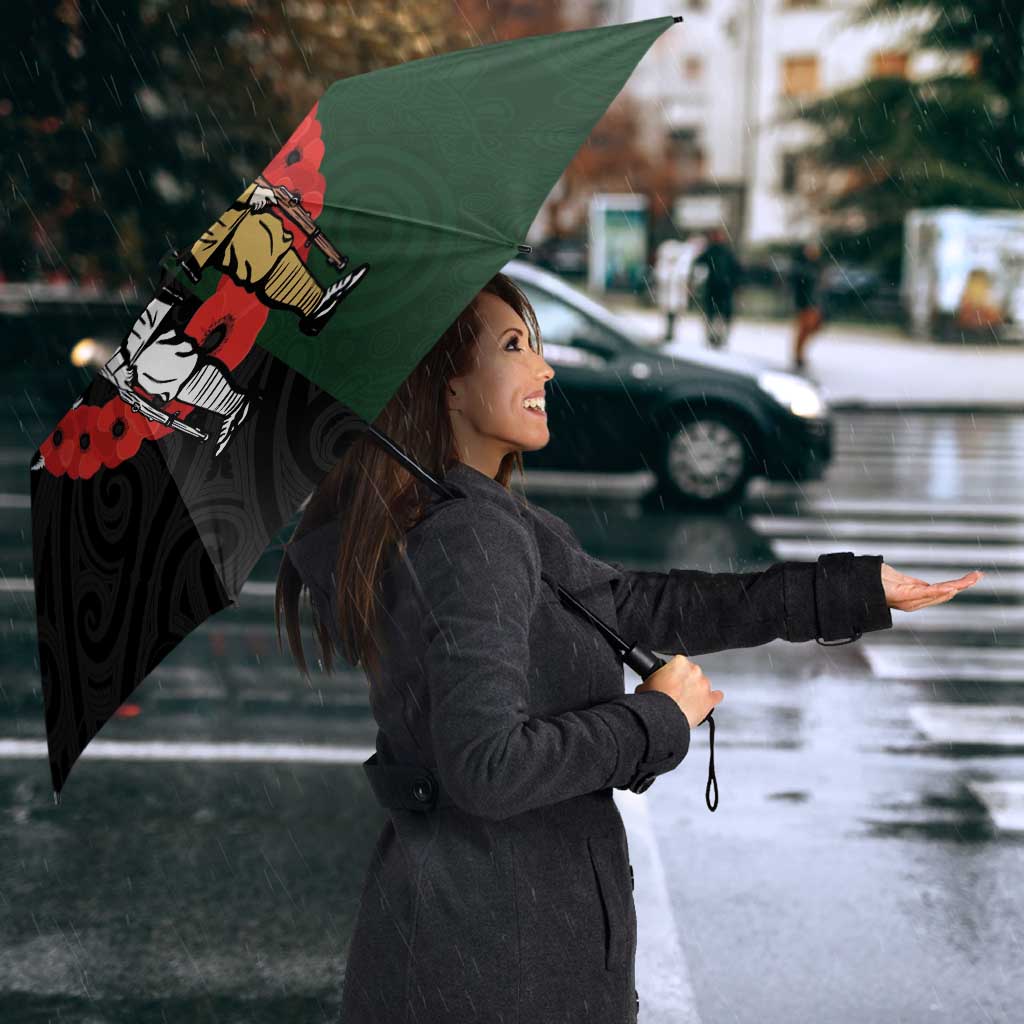 New Zealand and Australia ANZAC Day Umbrella Lest We Forget Indigenous and Maori Pattern