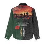 New Zealand and Australia ANZAC Day Women Casual Shirt Lest We Forget Indigenous and Maori Pattern