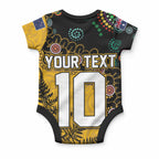Custom New Zealand and Australia Rugby Baby Onesie Maori Warrior With Aboriginal Version