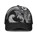 Aotearoa Maori Sea Animals Tribal Classic Cap Manta Ray and Shark Moko Pattern Black Color