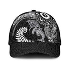 Aotearoa Maori Sea Animals Tribal Classic Cap Manta Ray and Shark Moko Pattern Black Color