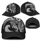 Aotearoa Maori Sea Animals Tribal Classic Cap Manta Ray and Shark Moko Pattern Black Color