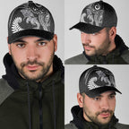 Aotearoa Maori Sea Animals Tribal Classic Cap Manta Ray and Shark Moko Pattern Black Color
