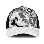 Aotearoa Maori Sea Animals Tribal Mesh Trucker Cap Manta Ray and Shark Moko Pattern White Color