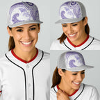 Aotearoa Maori Sea Animals Tribal Baseball Net Cap Manta Ray and Shark Moko Pattern Purple Color