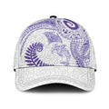 Aotearoa Maori Sea Animals Tribal Classic Cap Manta Ray and Shark Moko Pattern Purple Color